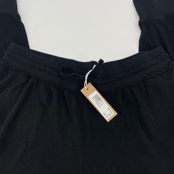 Hello Nite Los Angeles Women Medium Cozy Burnout Black Joggers Pull String - Picture 8 of 9